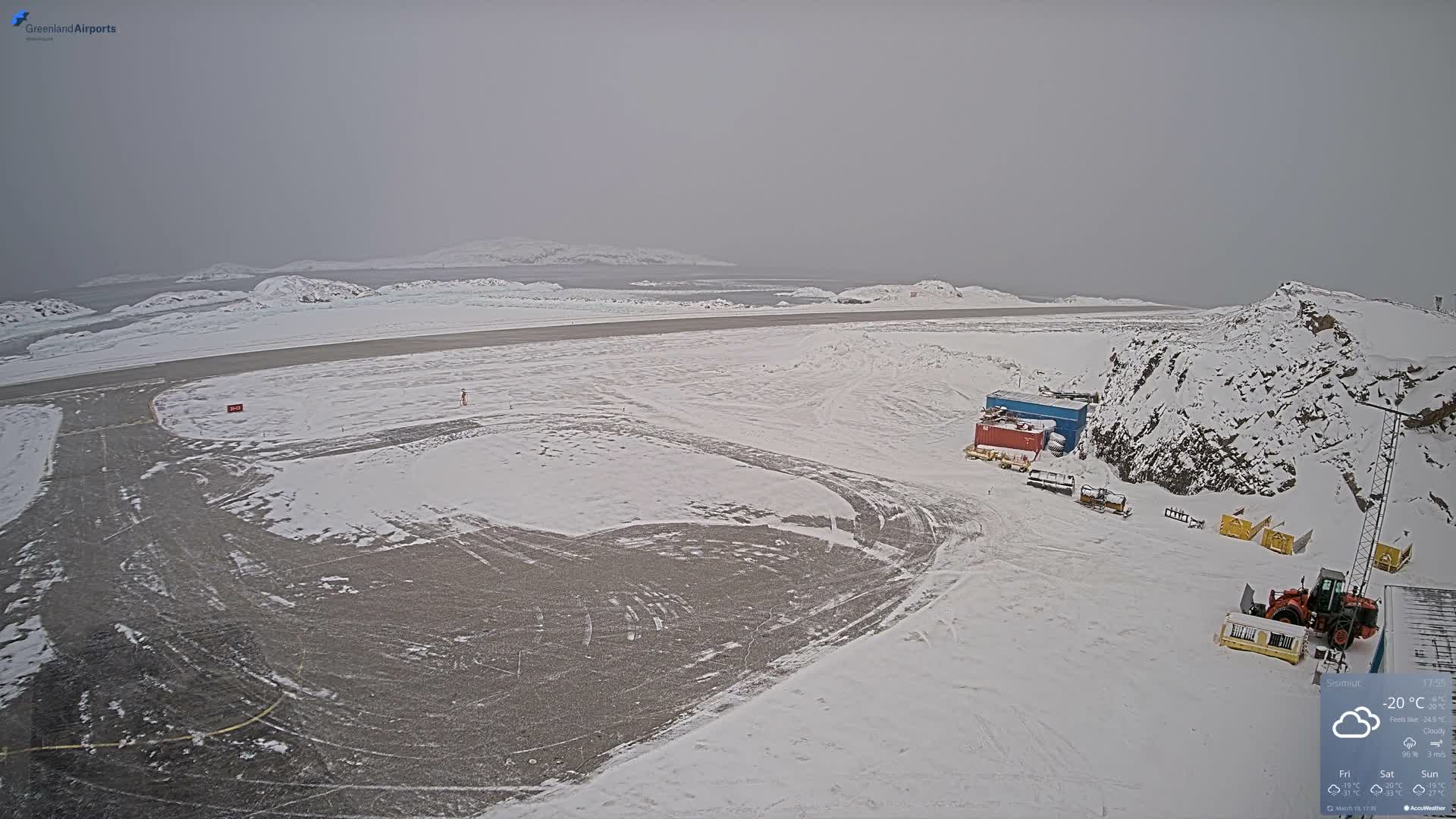 Sisimiut Airport Southwest Towards View Live Cam JHS / BGSS - Sisimiut, Qeqqata, Greenland, Denmark