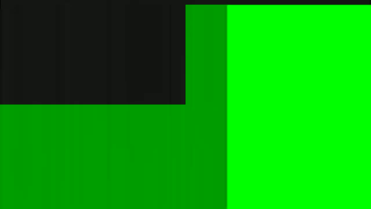 The image shows a large L-shape composed of bright green and dark gray blocks.