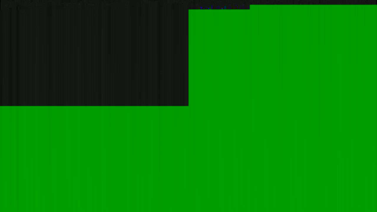 A mostly green image with a smaller black section at the top left.