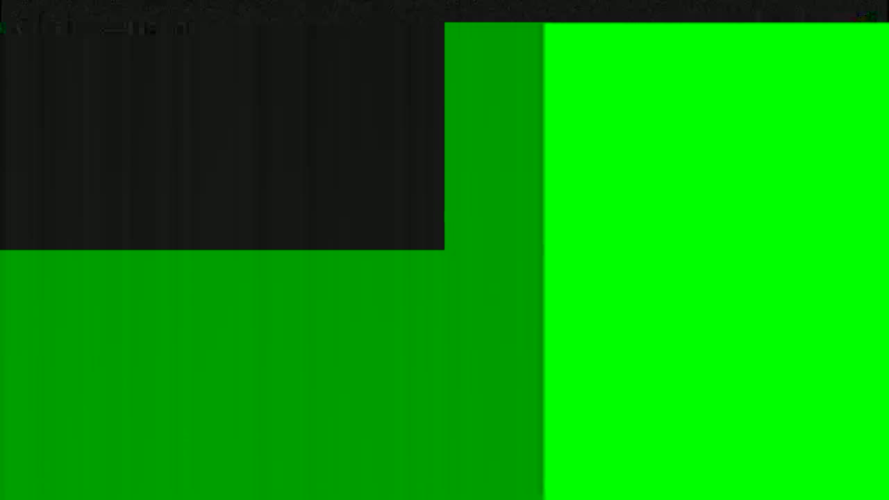 The image shows a black rectangle atop a green rectangle, which is next to a larger green rectangle.
