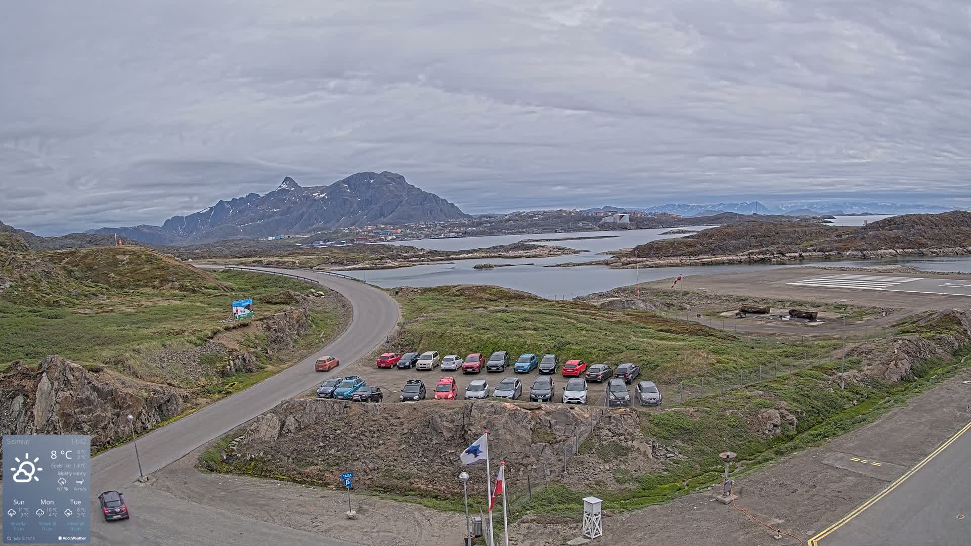 Sisimiut City & Sisimiut Airport Southeast Towards View Live Cam JHS / BGSS - Sisimiut, Qeqqata, Greenland, Denmark