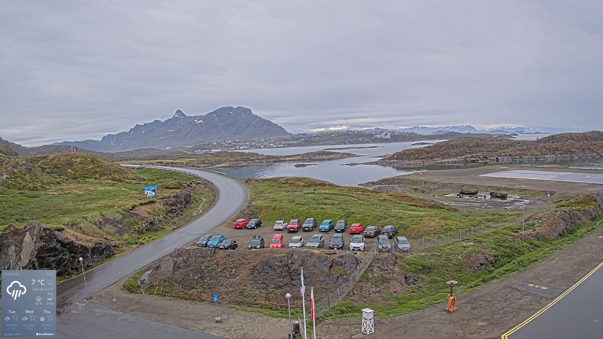 Sisimiut City & Sisimiut Airport Southeast Towards View Live Cam JHS / BGSS - Sisimiut, Qeqqata, Greenland, Denmark