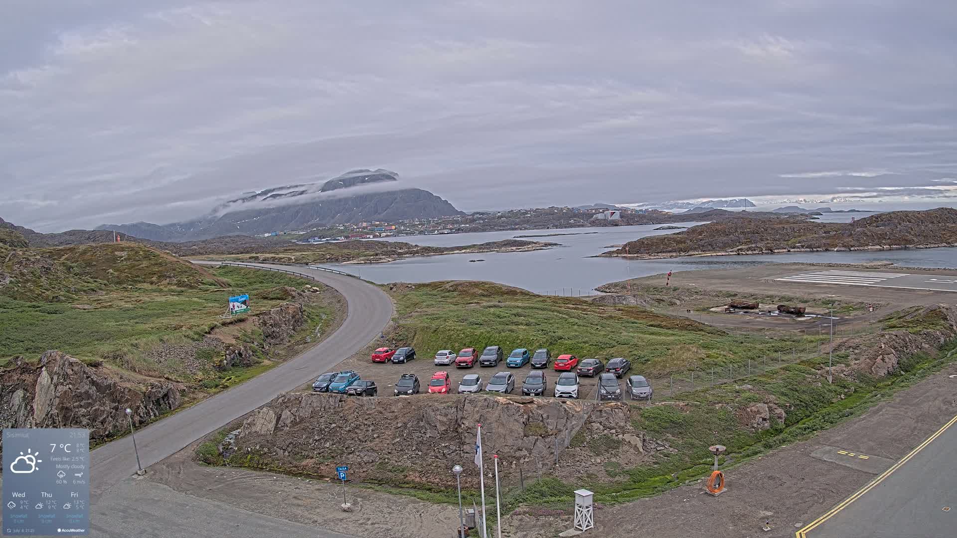 Sisimiut City & Sisimiut Airport Southeast Towards View Live Cam JHS / BGSS - Sisimiut, Qeqqata, Greenland, Denmark