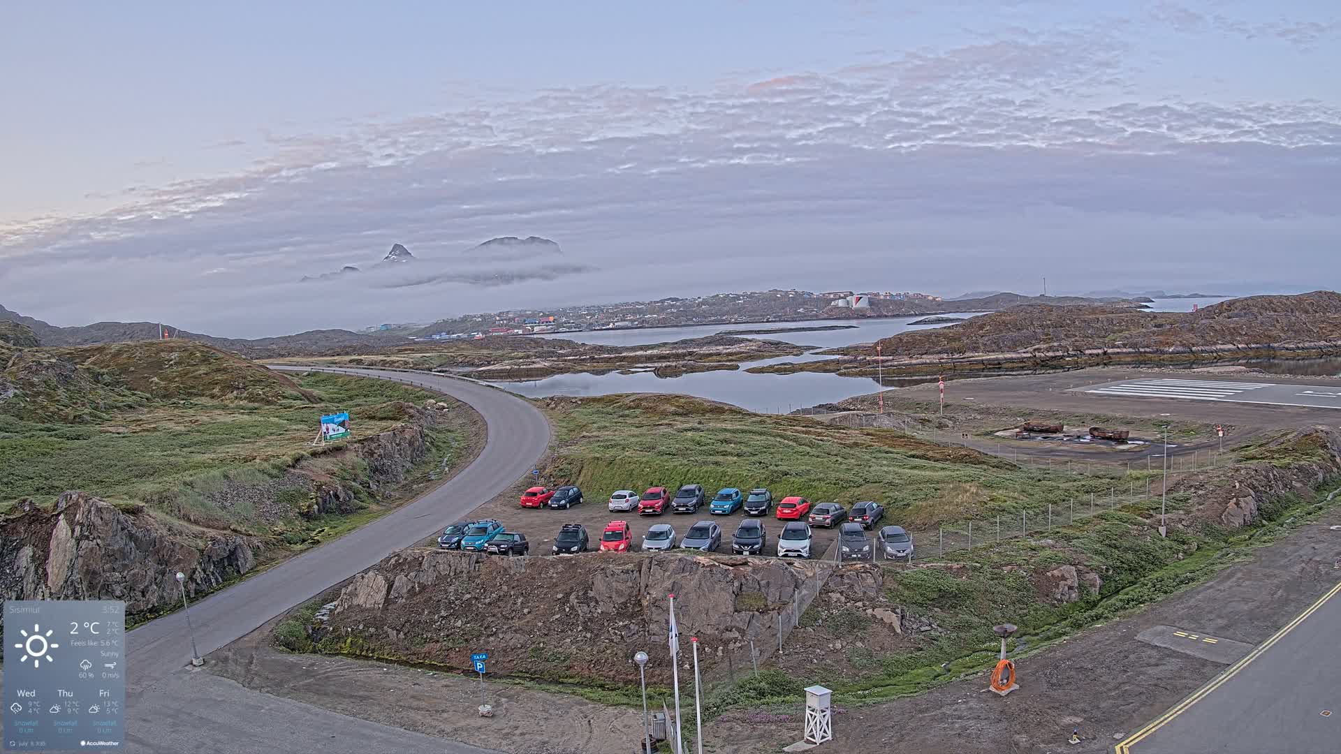 Sisimiut City & Sisimiut Airport Southeast Towards View Live Cam JHS / BGSS - Sisimiut, Qeqqata, Greenland, Denmark