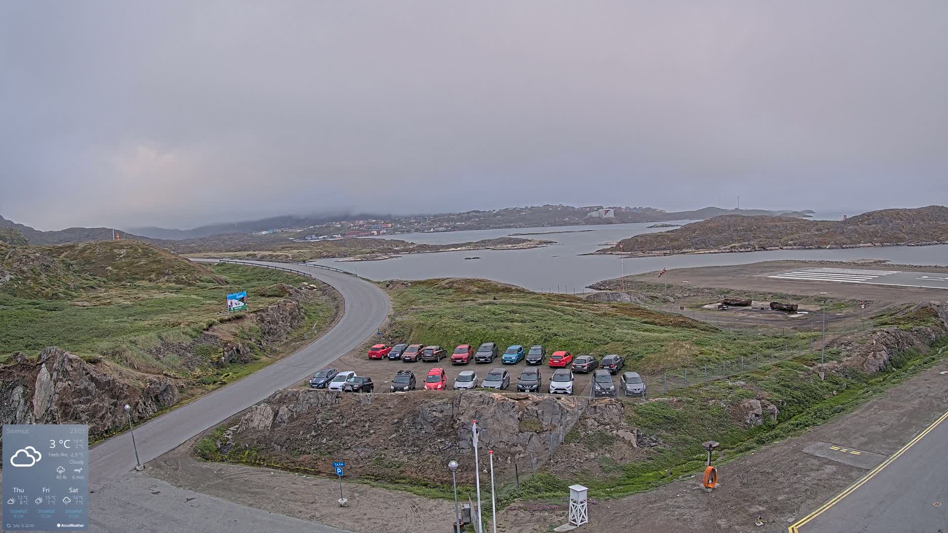 Sisimiut City & Sisimiut Airport Southeast Towards View Live Cam JHS / BGSS - Sisimiut, Qeqqata, Greenland, Denmark