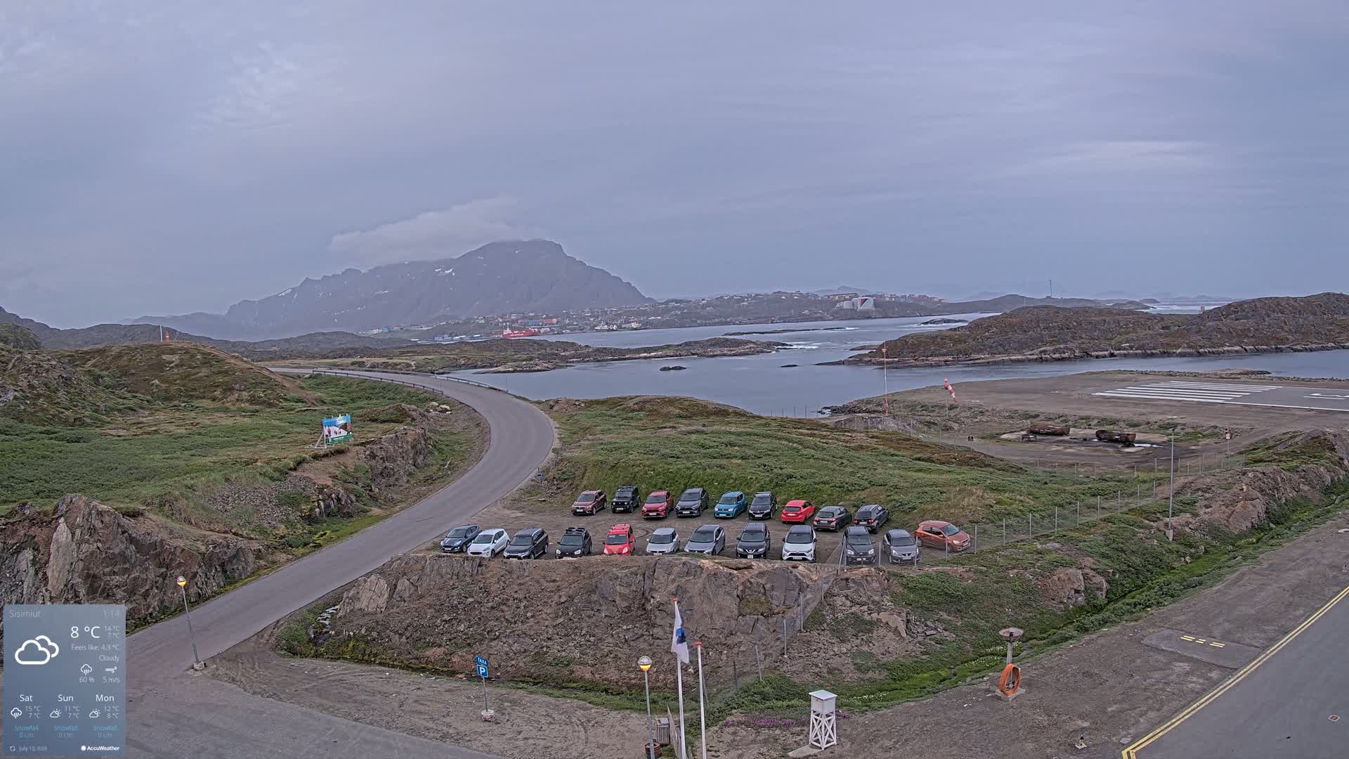 Sisimiut City & Sisimiut Airport Southeast Towards View Live Cam JHS / BGSS - Sisimiut, Qeqqata, Greenland, Denmark