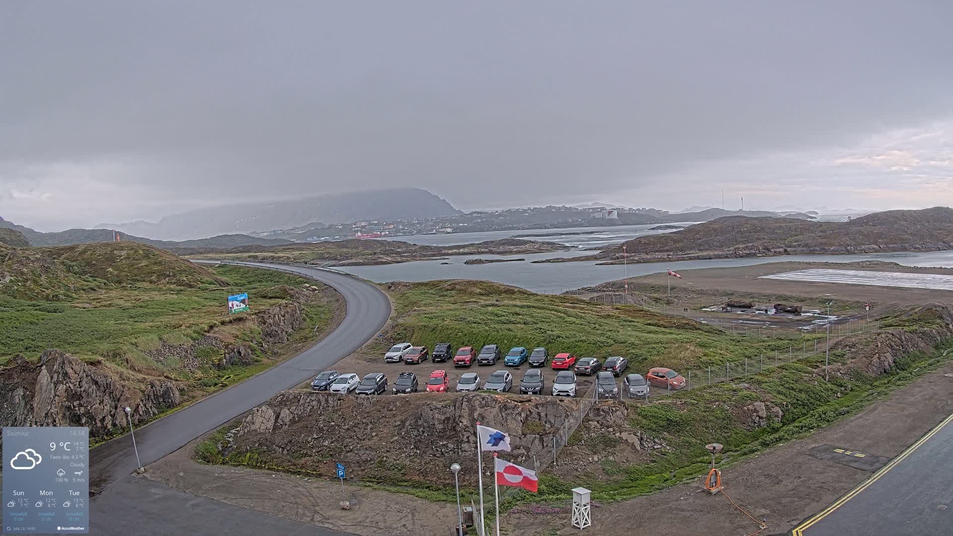 Sisimiut City & Sisimiut Airport Southeast Towards View Live Cam JHS / BGSS - Sisimiut, Qeqqata, Greenland, Denmark
