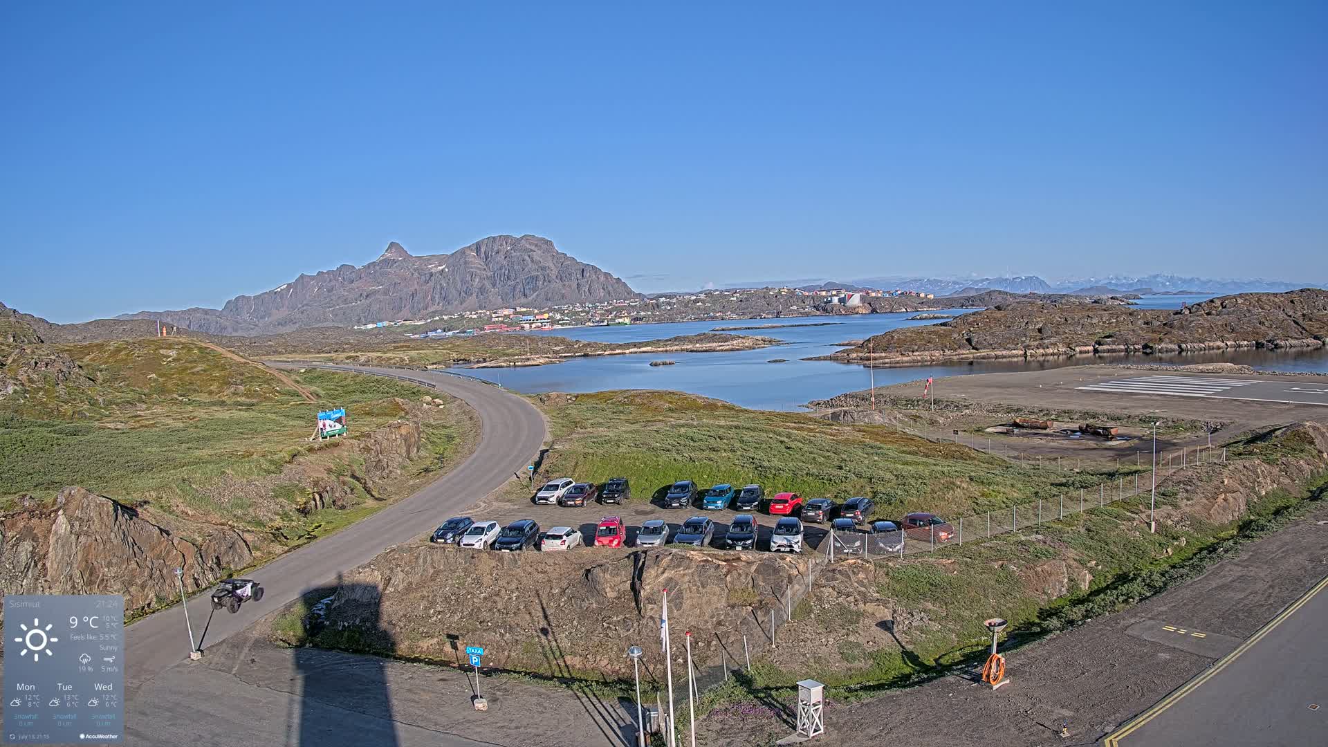 Sisimiut City & Sisimiut Airport Southeast Towards View Live Cam JHS / BGSS - Sisimiut, Qeqqata, Greenland, Denmark