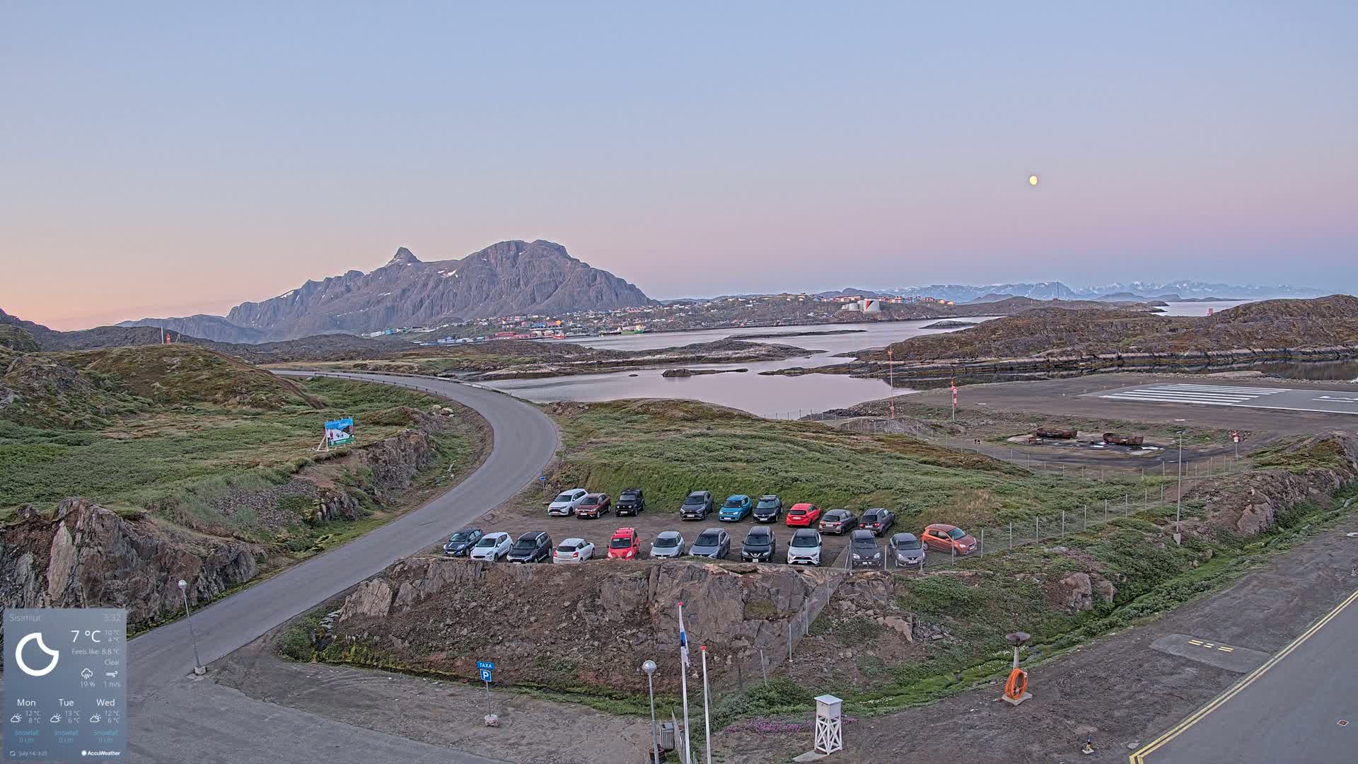 Sisimiut City & Sisimiut Airport Southeast Towards View Live Cam JHS / BGSS - Sisimiut, Qeqqata, Greenland, Denmark