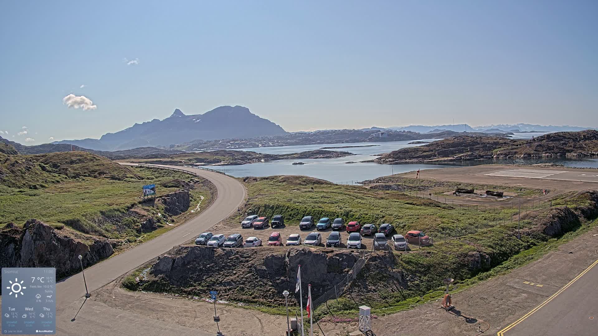 Sisimiut City & Sisimiut Airport Southeast Towards View Live Cam JHS / BGSS - Sisimiut, Qeqqata, Greenland, Denmark