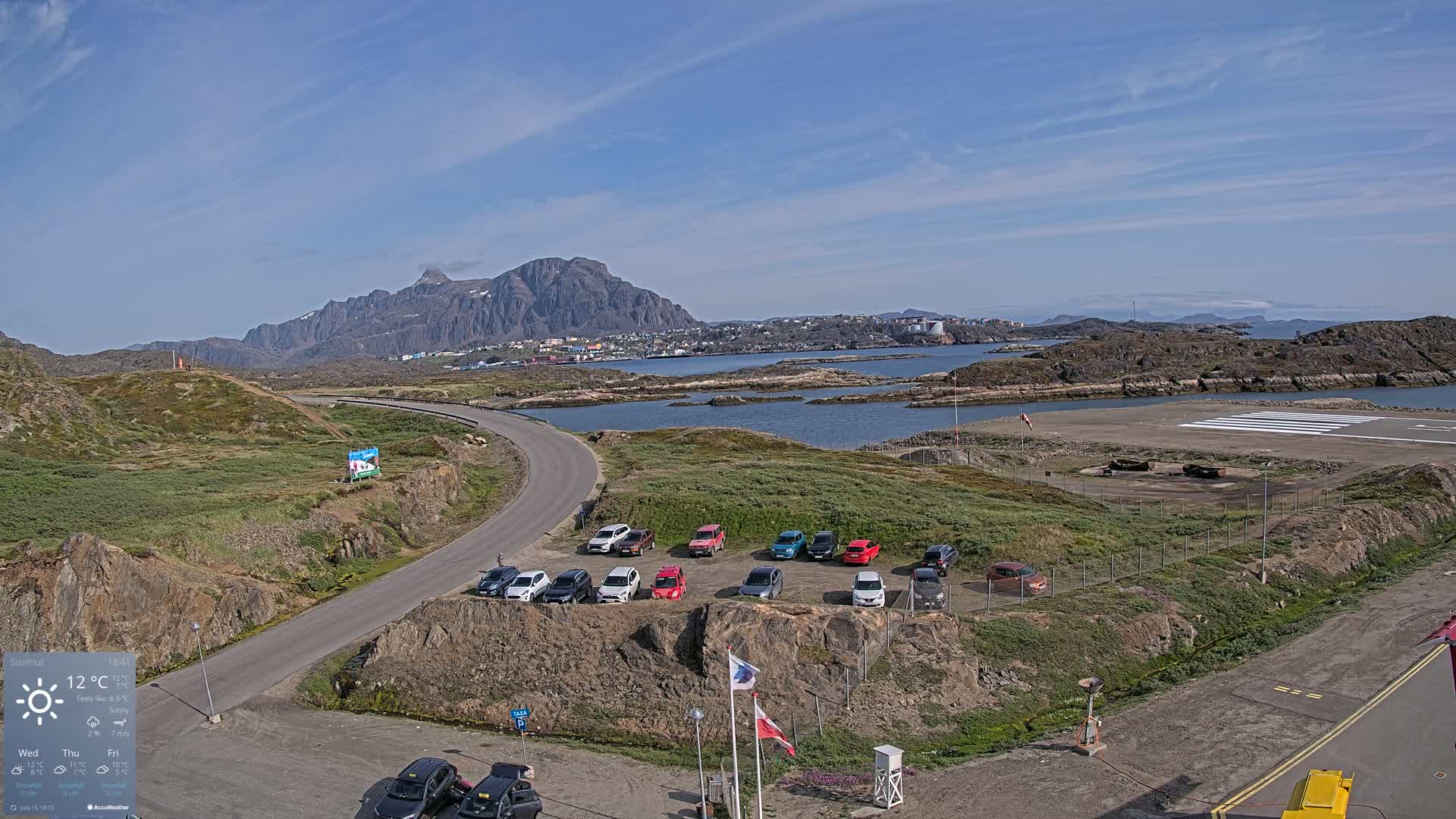 Sisimiut City & Sisimiut Airport Southeast Towards View Live Cam JHS / BGSS - Sisimiut, Qeqqata, Greenland, Denmark