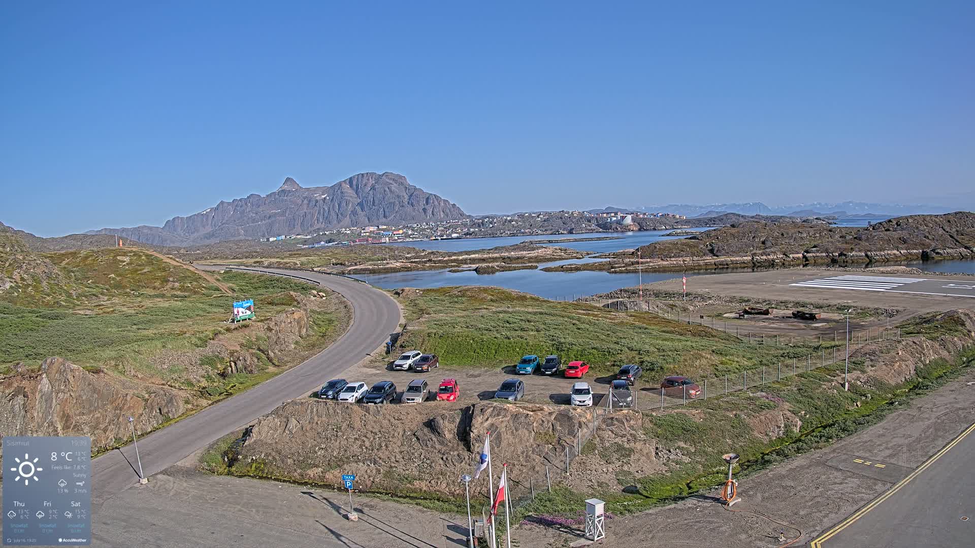 Sisimiut City & Sisimiut Airport Southeast Towards View Live Cam JHS / BGSS - Sisimiut, Qeqqata, Greenland, Denmark