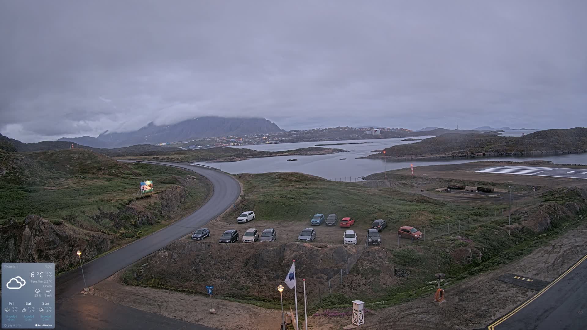 Sisimiut City & Sisimiut Airport Southeast Towards View Live Cam JHS / BGSS - Sisimiut, Qeqqata, Greenland, Denmark