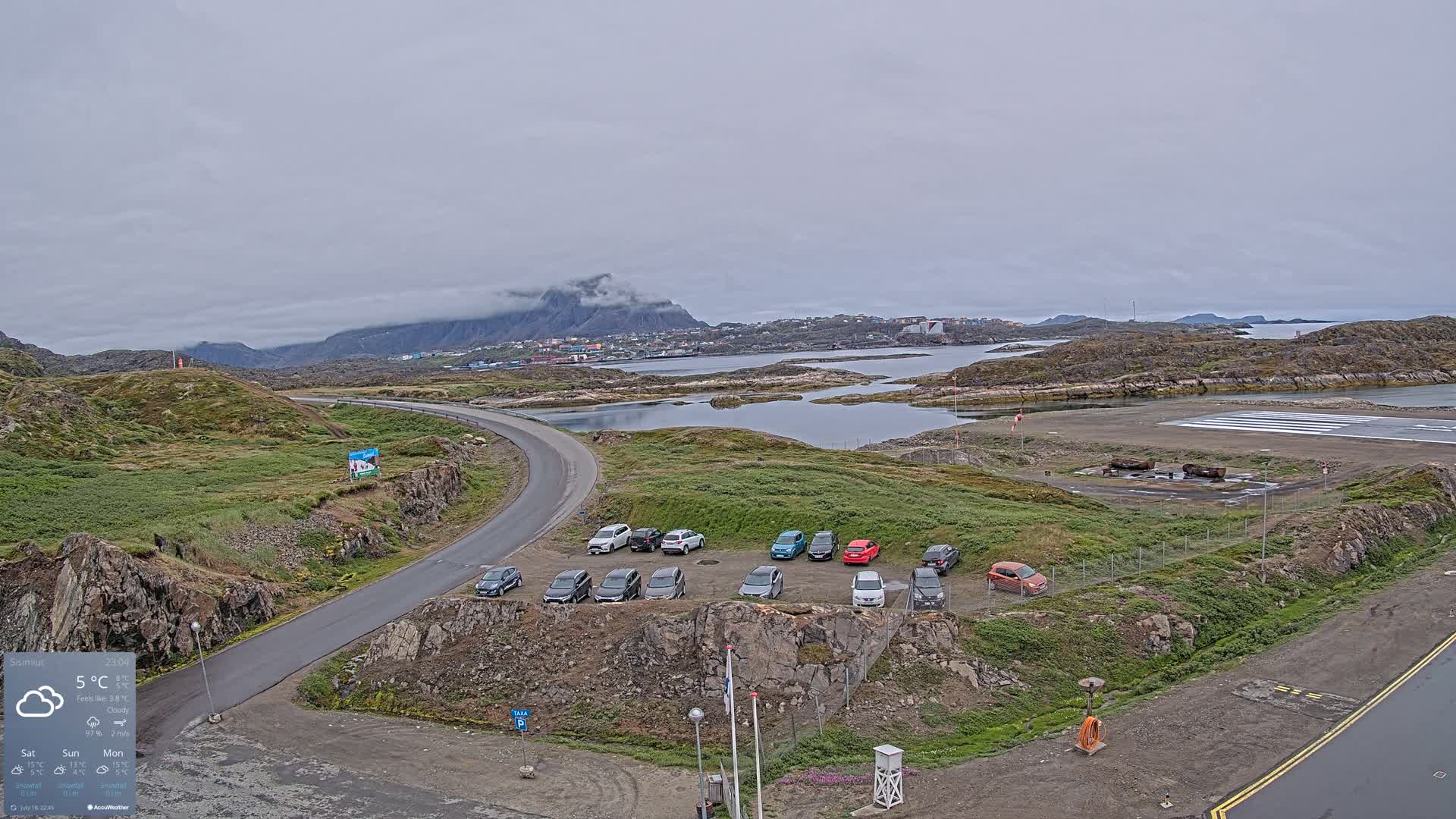 Sisimiut City & Sisimiut Airport Southeast Towards View Live Cam JHS / BGSS - Sisimiut, Qeqqata, Greenland, Denmark