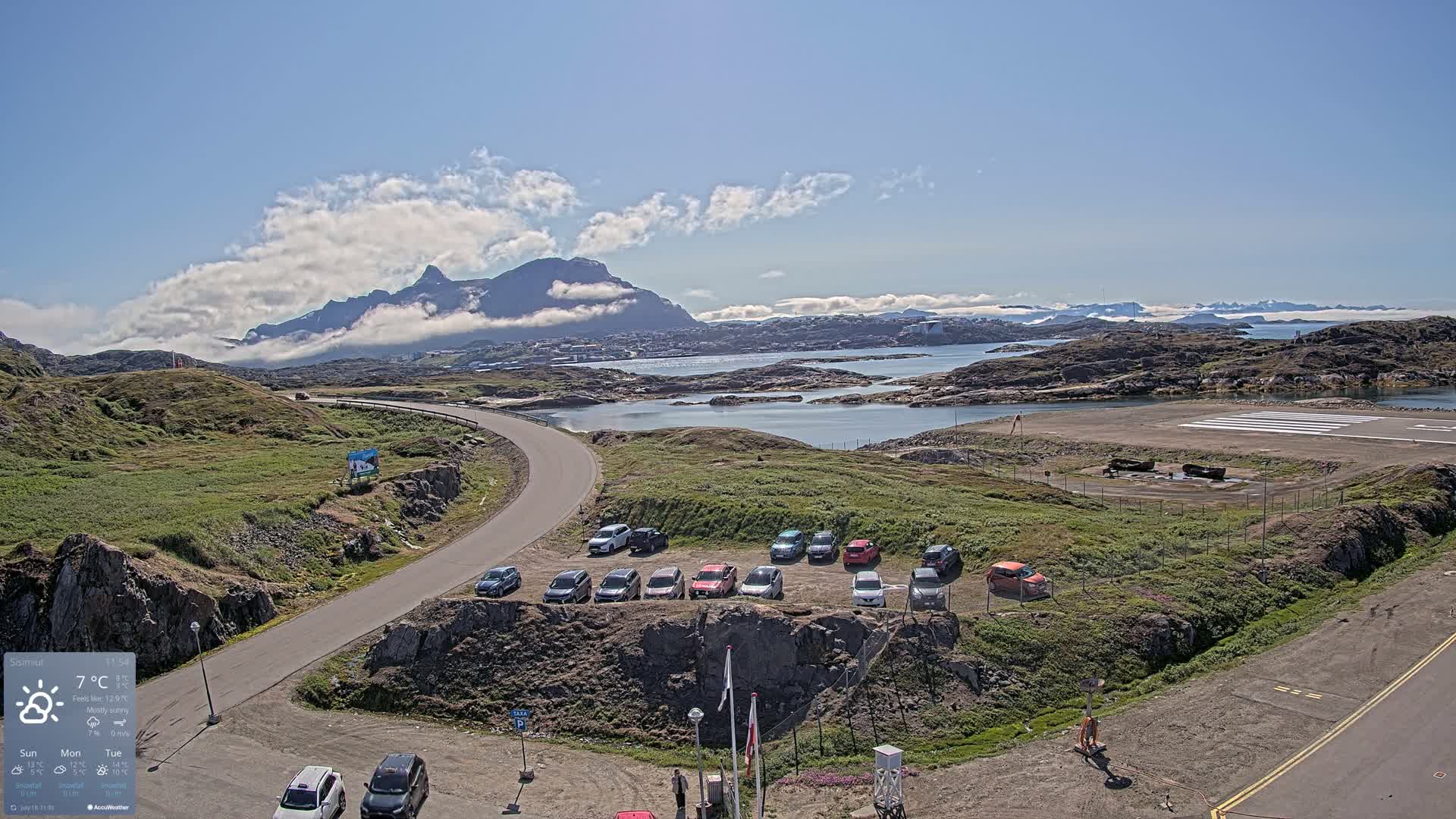Sisimiut City & Sisimiut Airport Southeast Towards View Live Cam JHS / BGSS - Sisimiut, Qeqqata, Greenland, Denmark