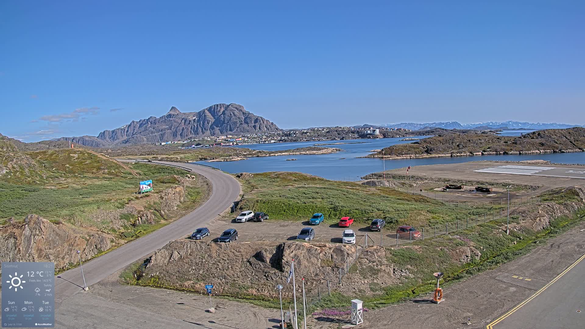 Sisimiut City & Sisimiut Airport Southeast Towards View Live Cam JHS / BGSS - Sisimiut, Qeqqata, Greenland, Denmark