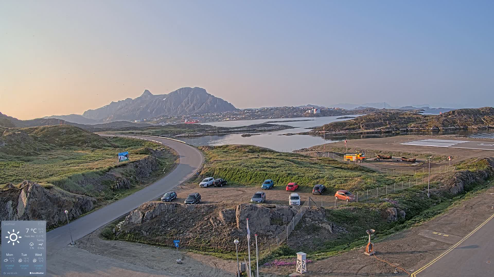 Sisimiut City & Sisimiut Airport Southeast Towards View Live Cam JHS / BGSS - Sisimiut, Qeqqata, Greenland, Denmark