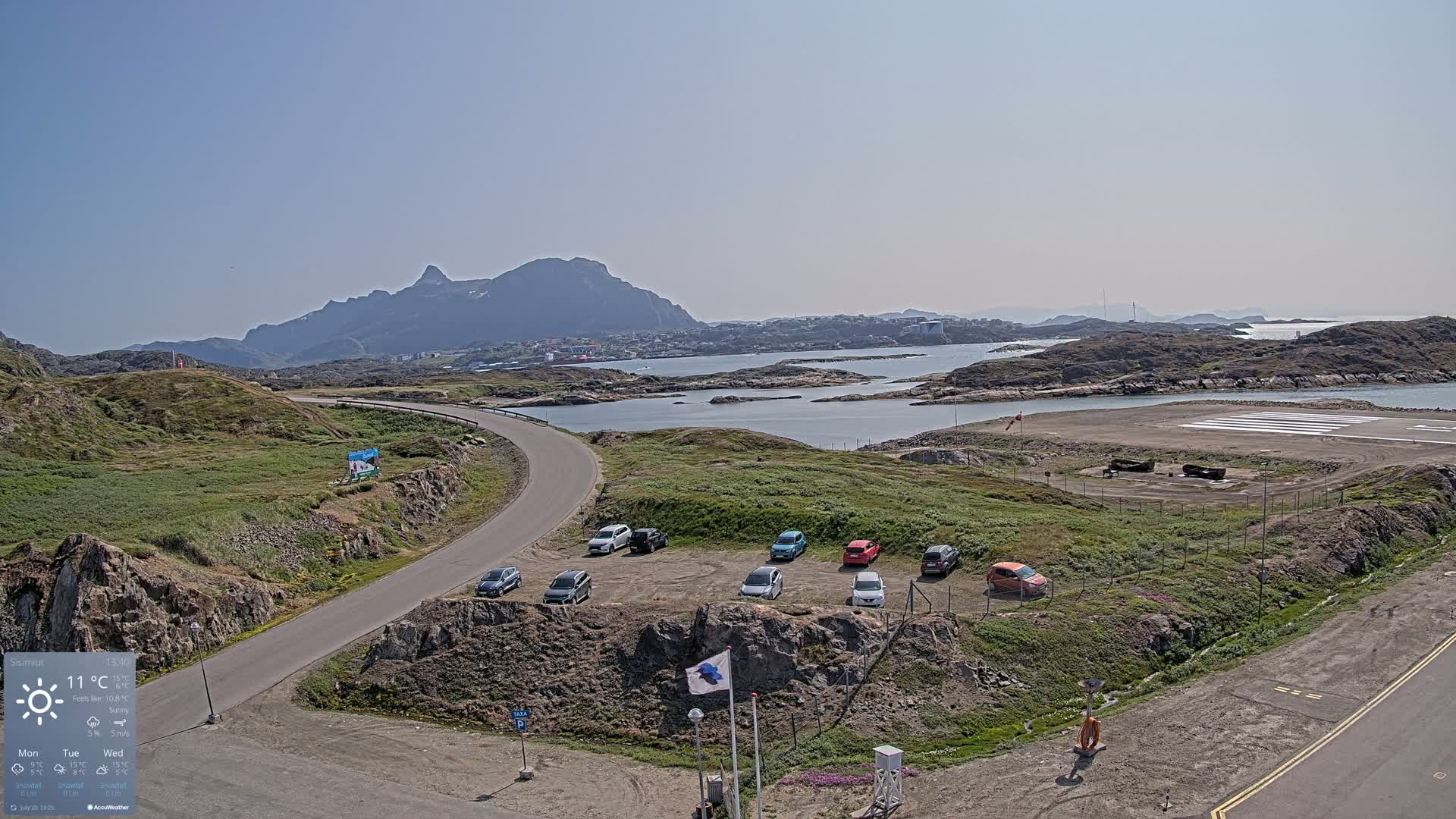 Sisimiut City & Sisimiut Airport Southeast Towards View Live Cam JHS / BGSS - Sisimiut, Qeqqata, Greenland, Denmark