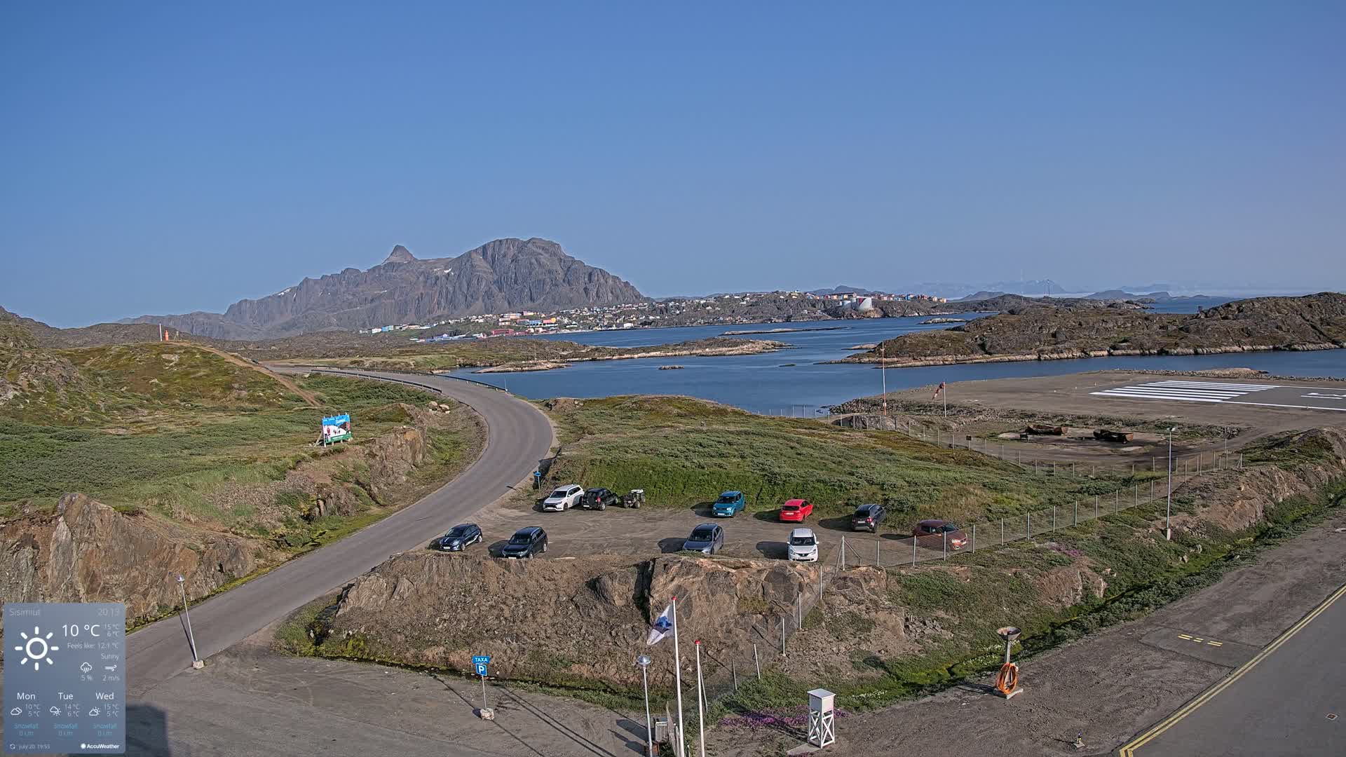 Sisimiut City & Sisimiut Airport Southeast Towards View Live Cam JHS / BGSS - Sisimiut, Qeqqata, Greenland, Denmark