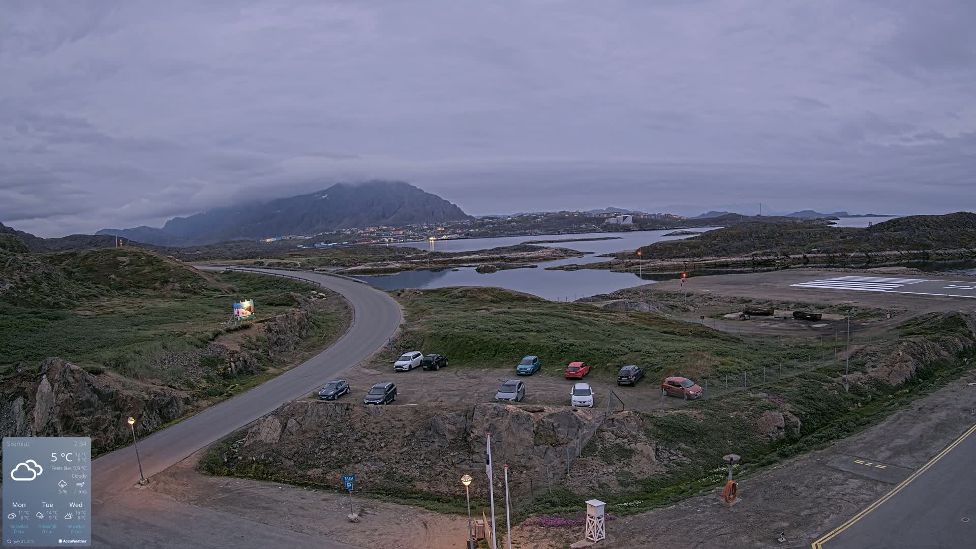 Sisimiut City & Sisimiut Airport Southeast Towards View Live Cam JHS / BGSS - Sisimiut, Qeqqata, Greenland, Denmark
