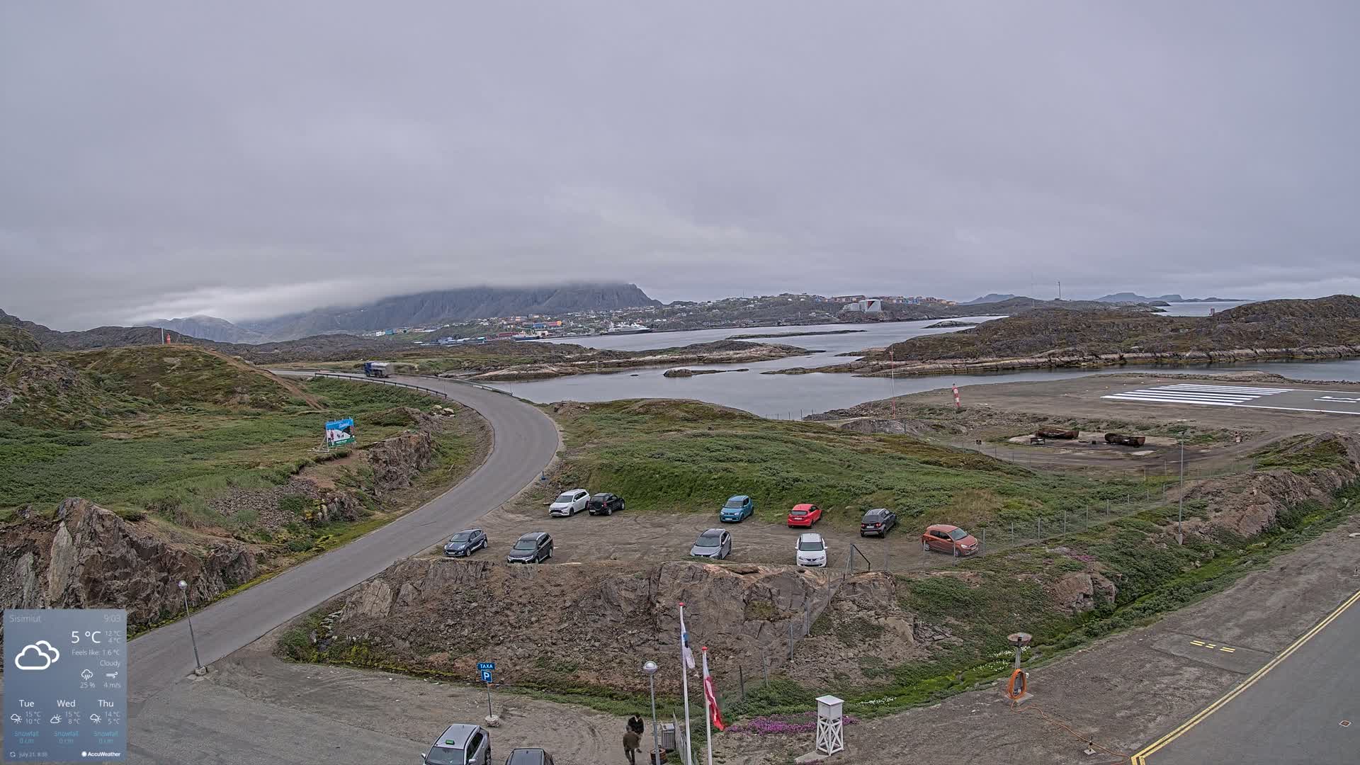 Sisimiut City & Sisimiut Airport Southeast Towards View Live Cam JHS / BGSS - Sisimiut, Qeqqata, Greenland, Denmark