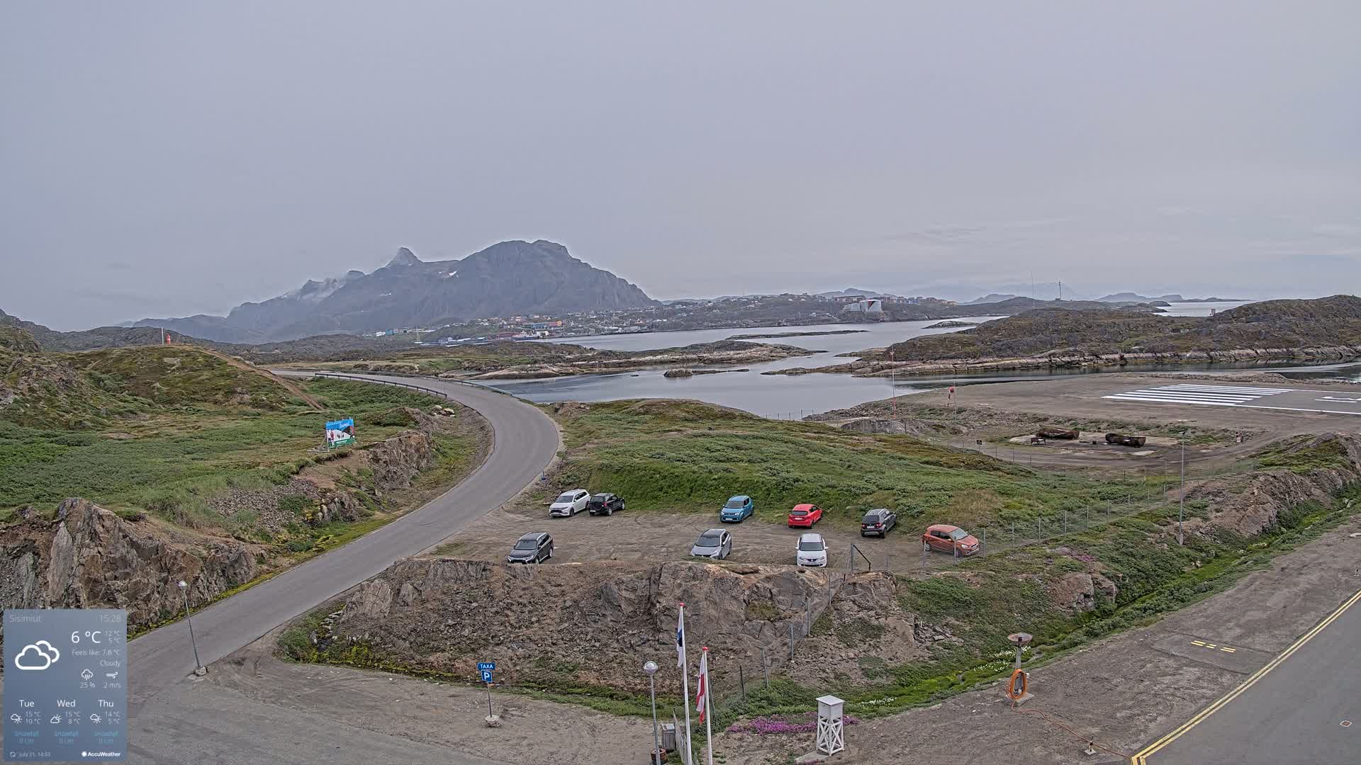 Sisimiut City & Sisimiut Airport Southeast Towards View Live Cam JHS / BGSS - Sisimiut, Qeqqata, Greenland, Denmark