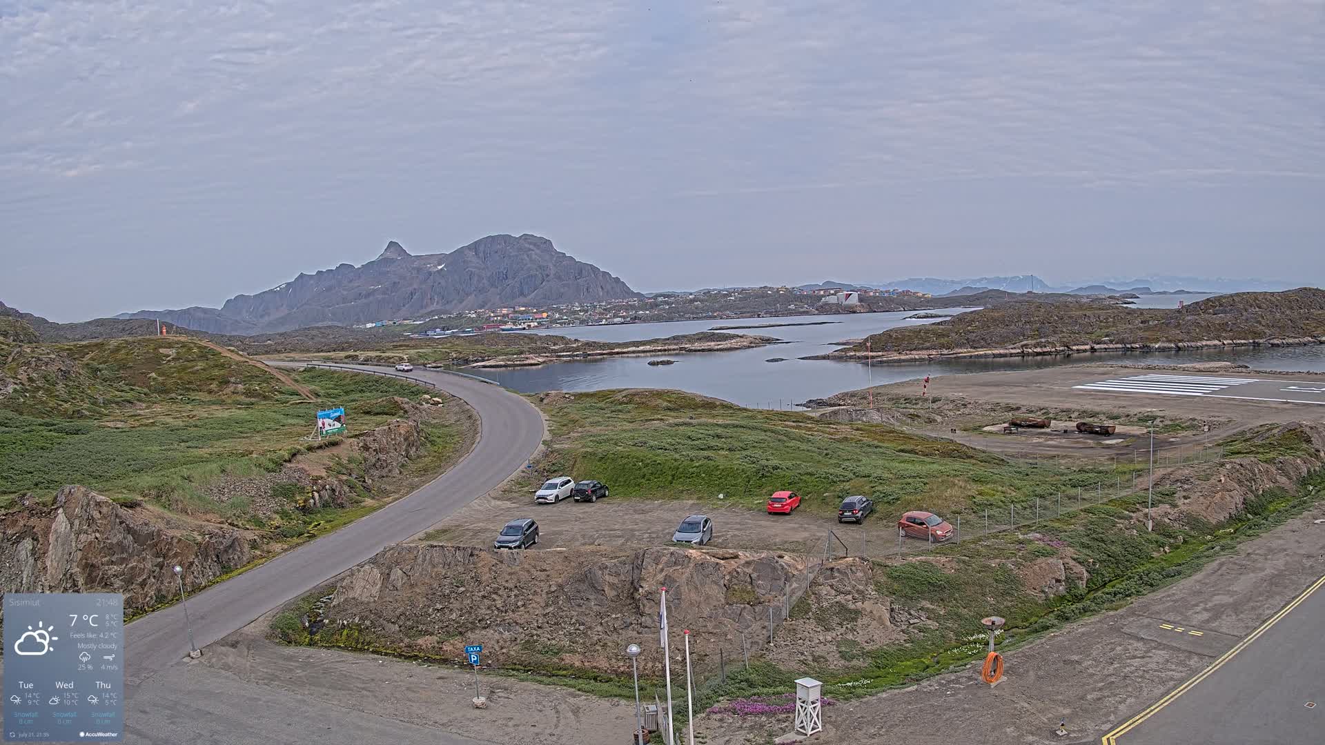 Sisimiut City & Sisimiut Airport Southeast Towards View Live Cam JHS / BGSS - Sisimiut, Qeqqata, Greenland, Denmark