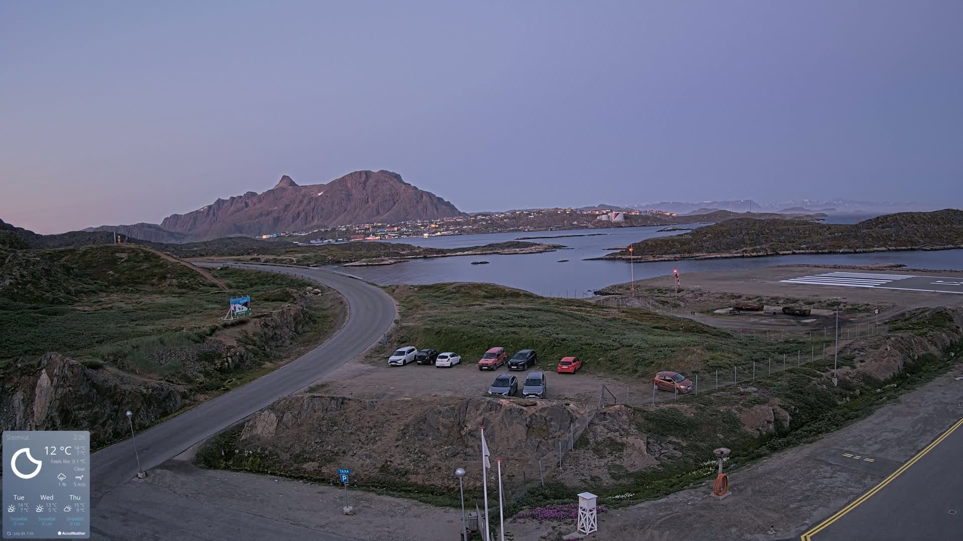 Sisimiut City & Sisimiut Airport Southeast Towards View Live Cam JHS / BGSS - Sisimiut, Qeqqata, Greenland, Denmark