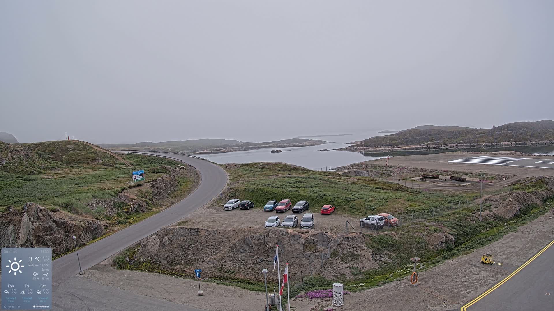 Sisimiut City & Sisimiut Airport Southeast Towards View Live Cam JHS / BGSS - Sisimiut, Qeqqata, Greenland, Denmark