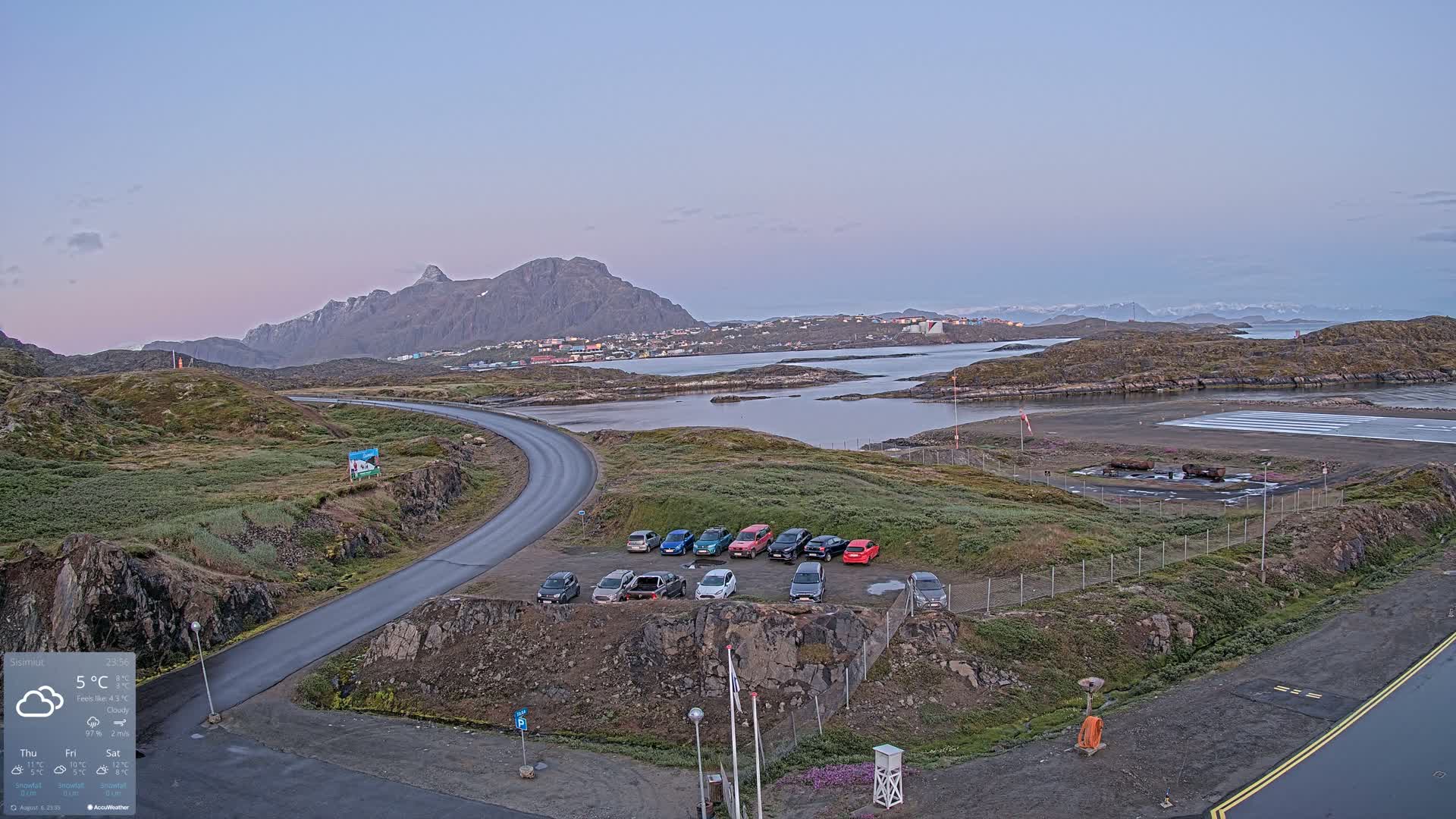 Sisimiut City & Sisimiut Airport Southeast Towards View Live Cam JHS / BGSS - Sisimiut, Qeqqata, Greenland, Denmark