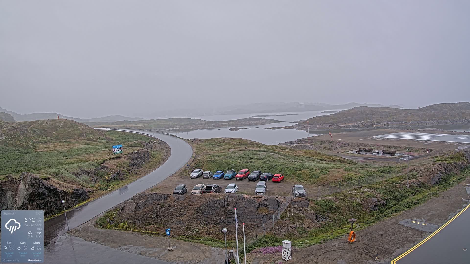 Sisimiut City & Sisimiut Airport Southeast Towards View Live Cam JHS / BGSS - Sisimiut, Qeqqata, Greenland, Denmark