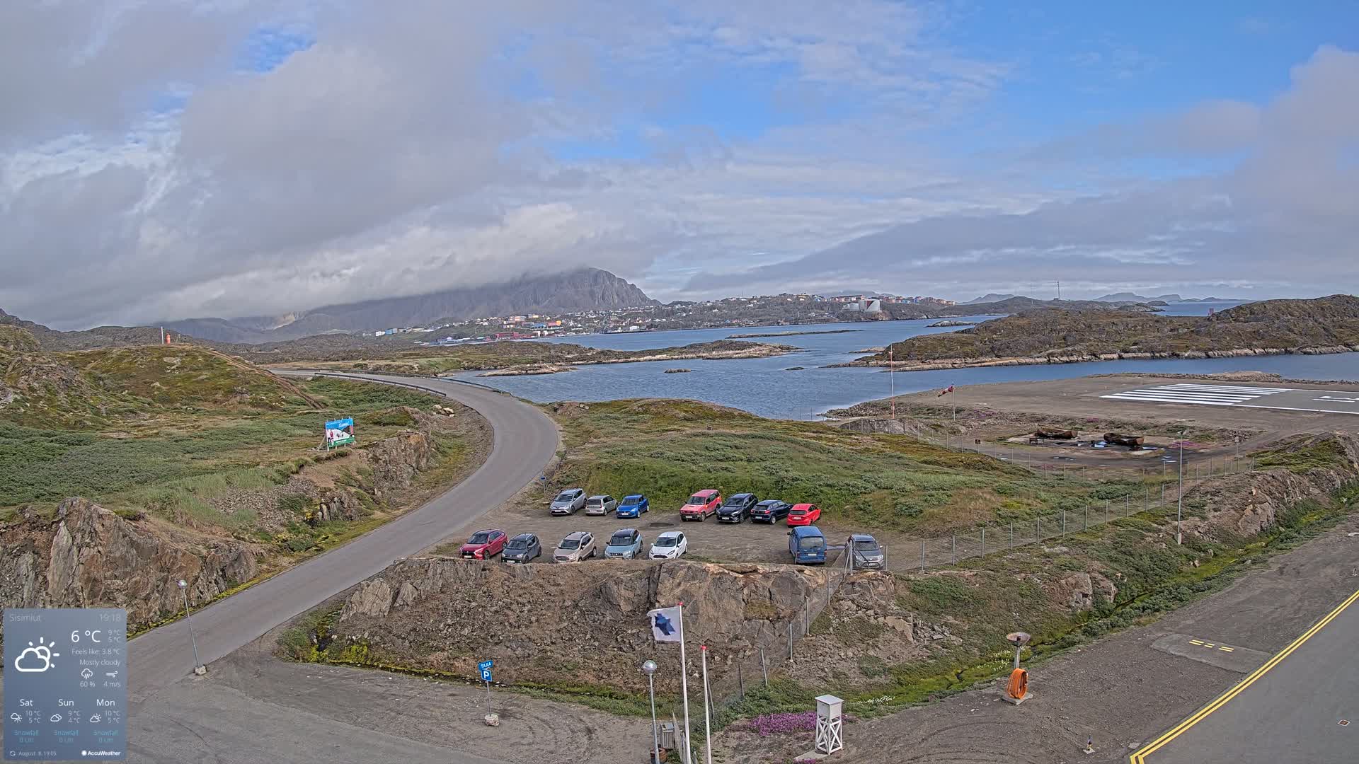 Sisimiut City & Sisimiut Airport Southeast Towards View Live Cam JHS / BGSS - Sisimiut, Qeqqata, Greenland, Denmark