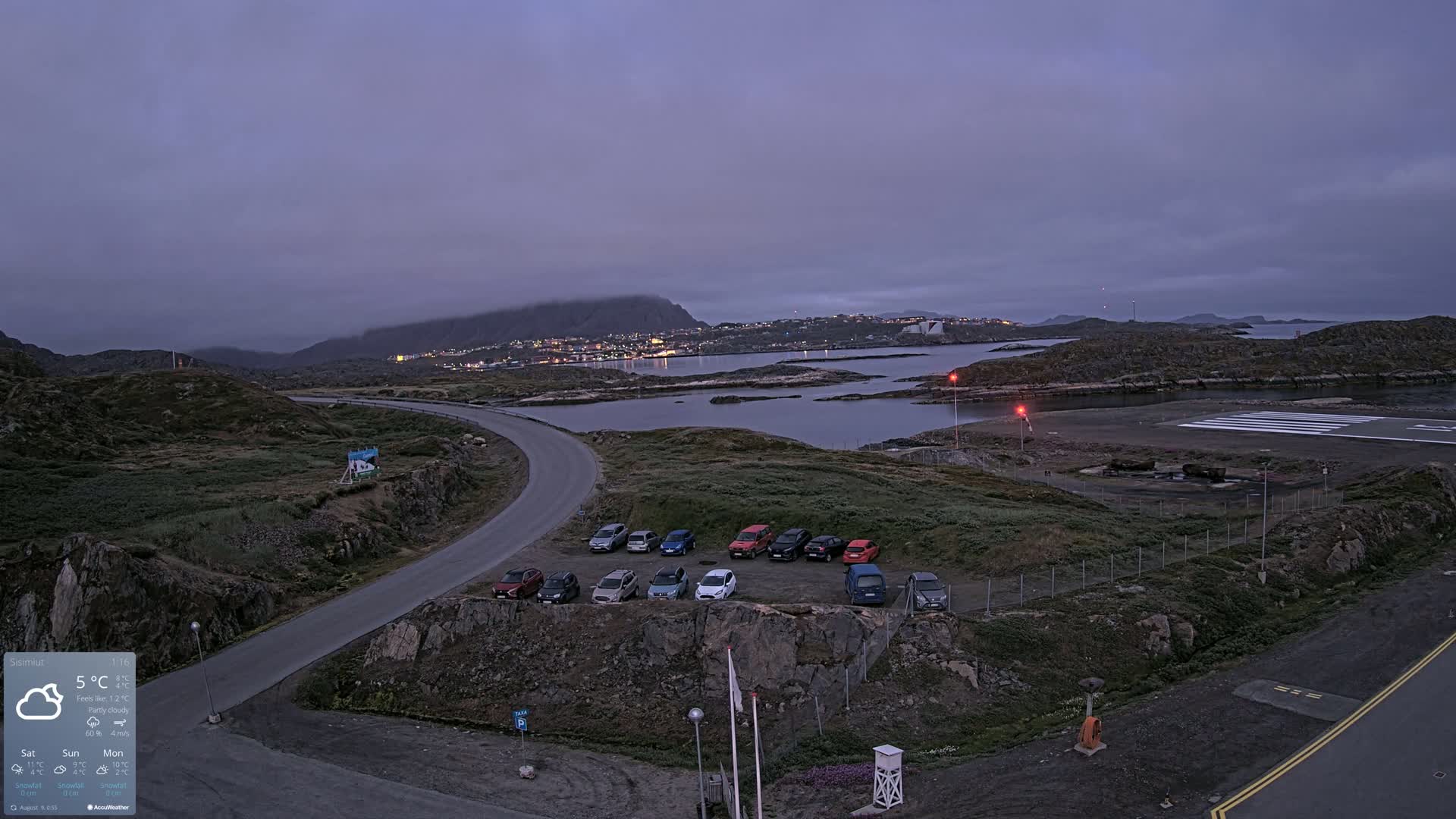 Sisimiut City & Sisimiut Airport Southeast Towards View Live Cam JHS / BGSS - Sisimiut, Qeqqata, Greenland, Denmark