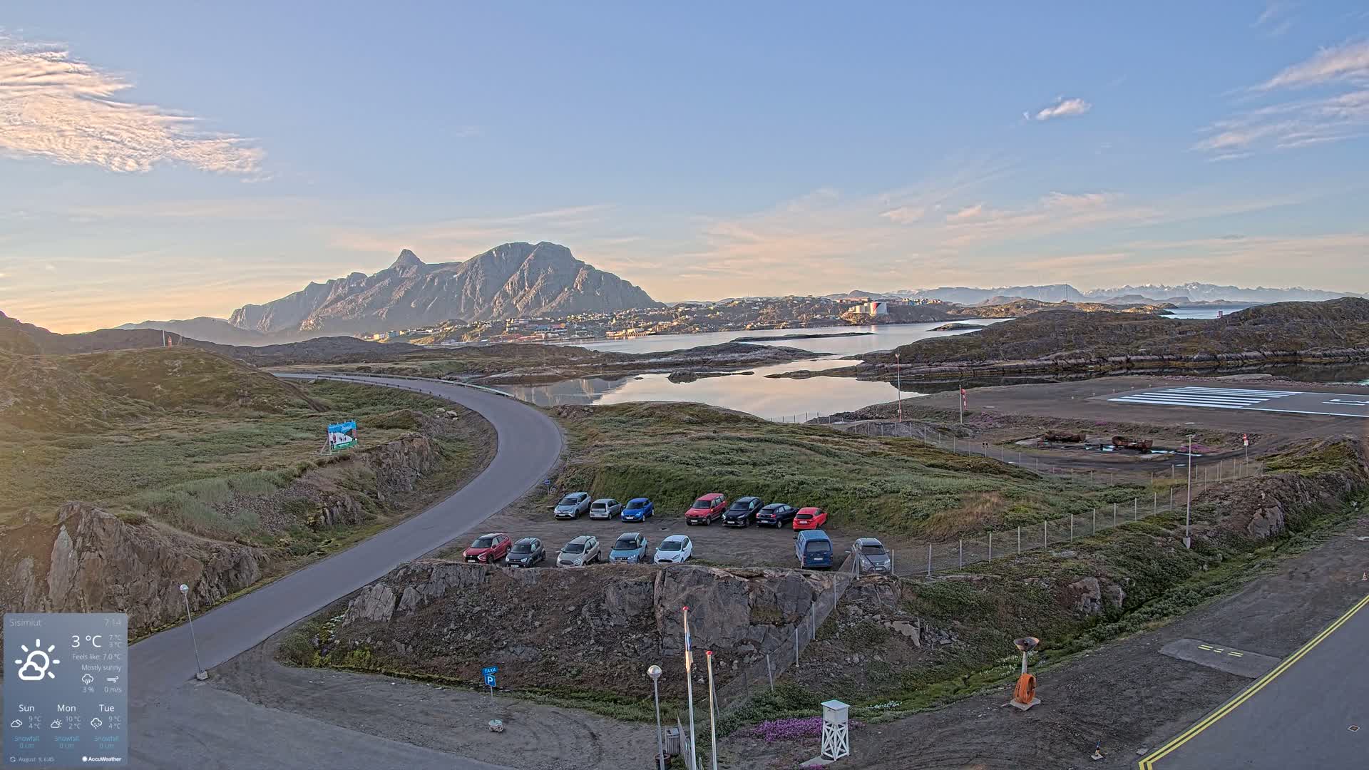 Sisimiut City & Sisimiut Airport Southeast Towards View Live Cam JHS / BGSS - Sisimiut, Qeqqata, Greenland, Denmark