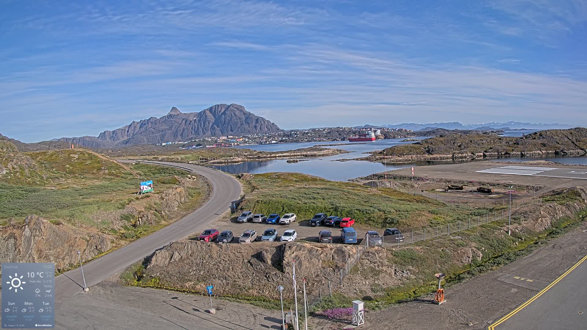 Sisimiut City & Sisimiut Airport Southeast Towards View Live Cam JHS / BGSS - Sisimiut, Qeqqata, Greenland, Denmark