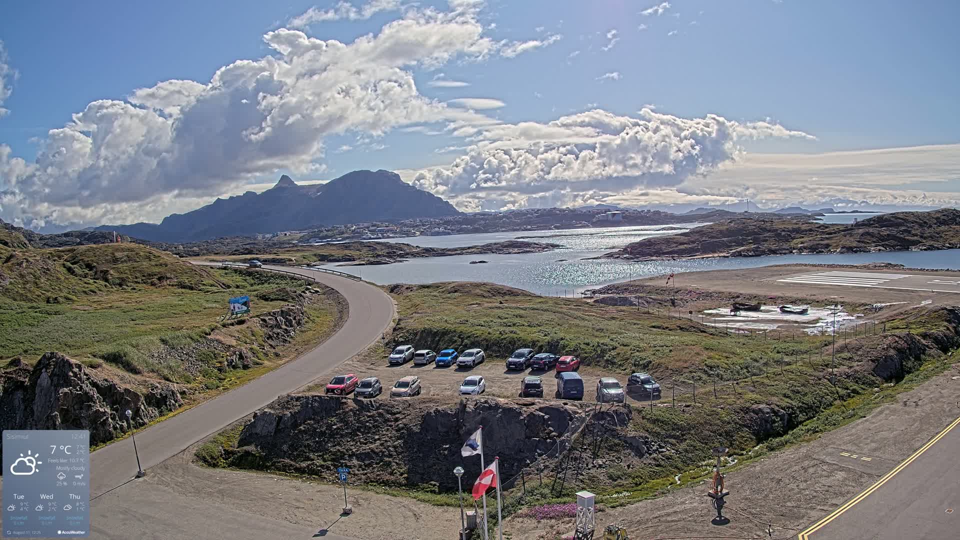 Sisimiut City & Sisimiut Airport Southeast Towards View Live Cam JHS / BGSS - Sisimiut, Qeqqata, Greenland, Denmark