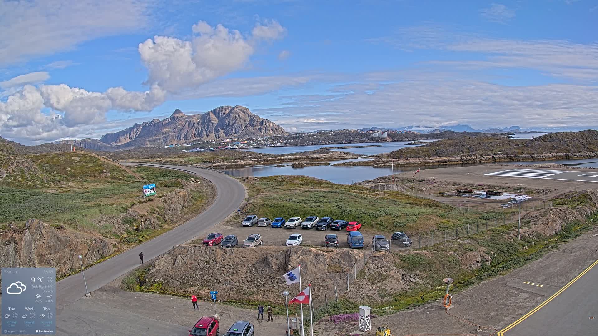 Sisimiut City & Sisimiut Airport Southeast Towards View Live Cam JHS / BGSS - Sisimiut, Qeqqata, Greenland, Denmark