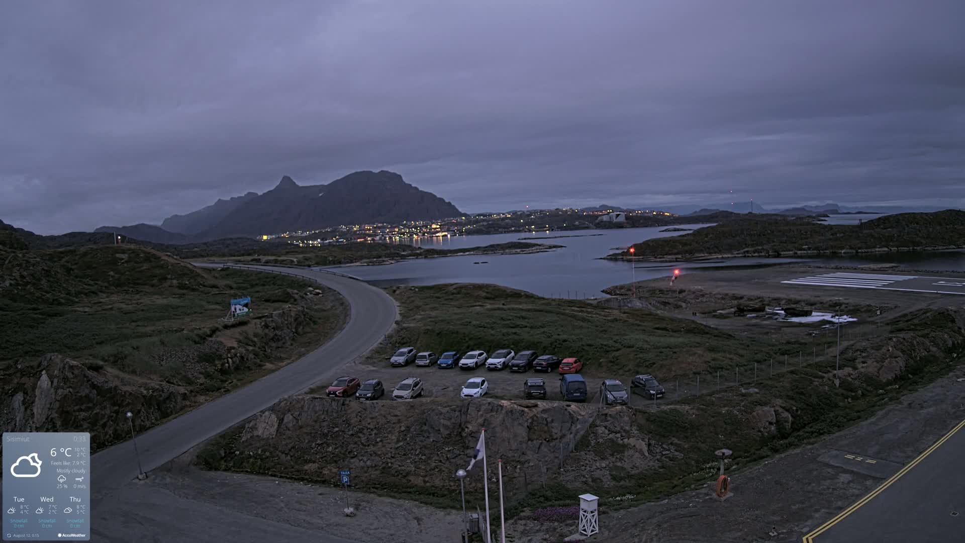 Sisimiut City & Sisimiut Airport Southeast Towards View Live Cam JHS / BGSS - Sisimiut, Qeqqata, Greenland, Denmark