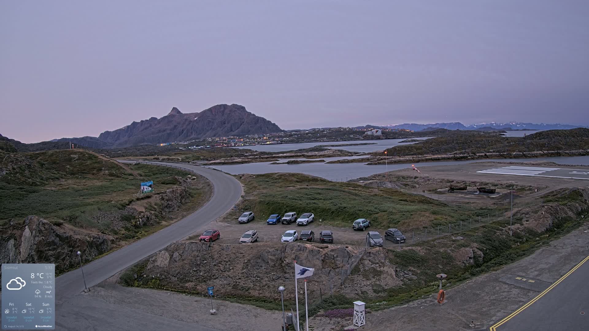 Sisimiut City & Sisimiut Airport Southeast Towards View Live Cam JHS / BGSS - Sisimiut, Qeqqata, Greenland, Denmark