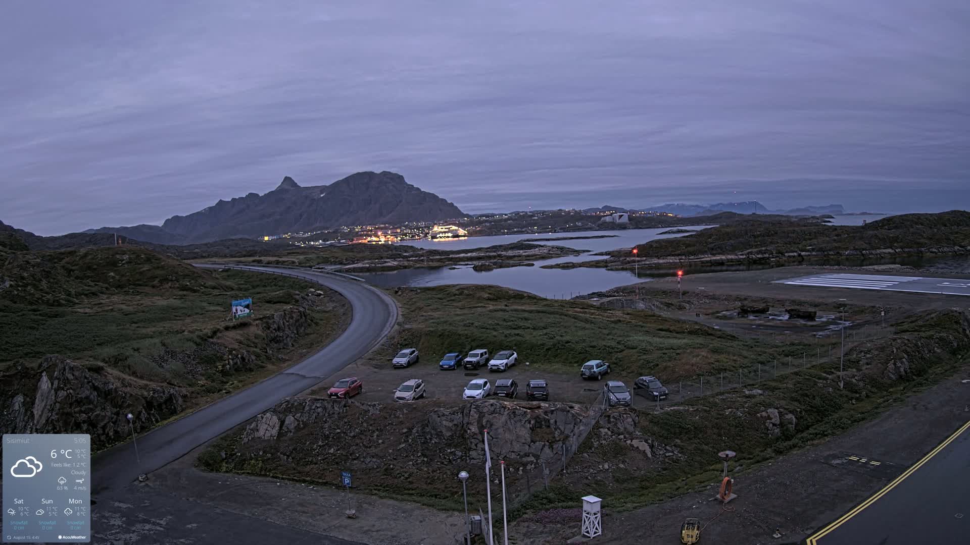 Sisimiut City & Sisimiut Airport Southeast Towards View Live Cam JHS / BGSS - Sisimiut, Qeqqata, Greenland, Denmark
