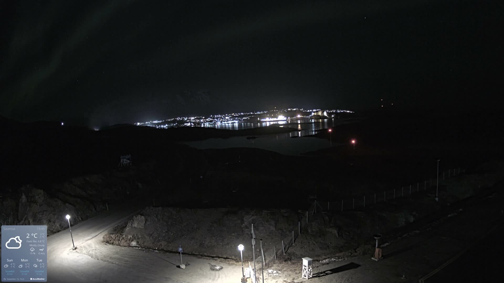 Sisimiut City & Sisimiut Airport Southeast Towards View Live Cam JHS / BGSS - Sisimiut, Qeqqata, Greenland, Denmark