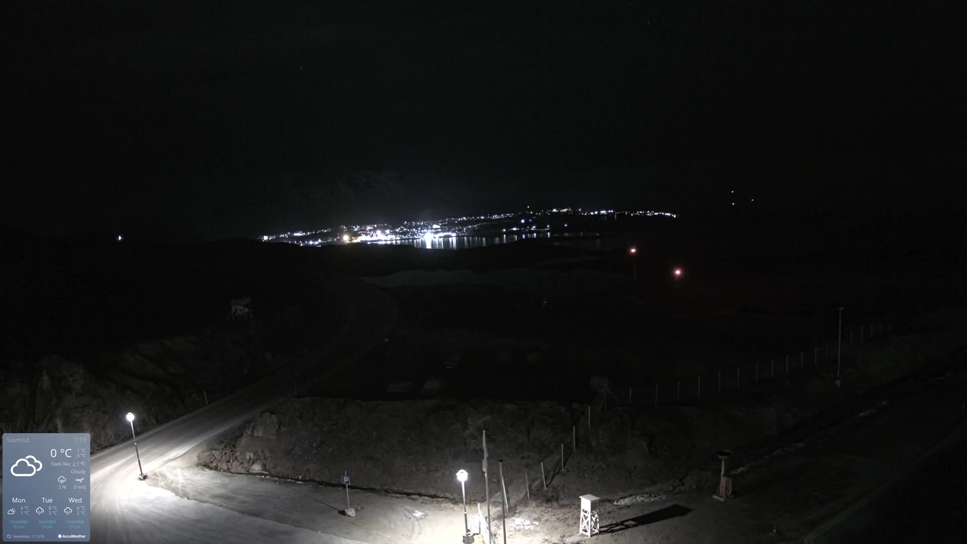 Sisimiut City & Sisimiut Airport Southeast Towards View Live Cam JHS / BGSS - Sisimiut, Qeqqata, Greenland, Denmark