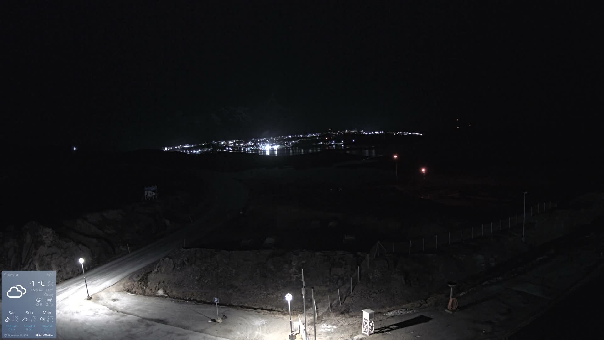 Sisimiut City & Sisimiut Airport Southeast Towards View Live Cam JHS / BGSS - Sisimiut, Qeqqata, Greenland, Denmark