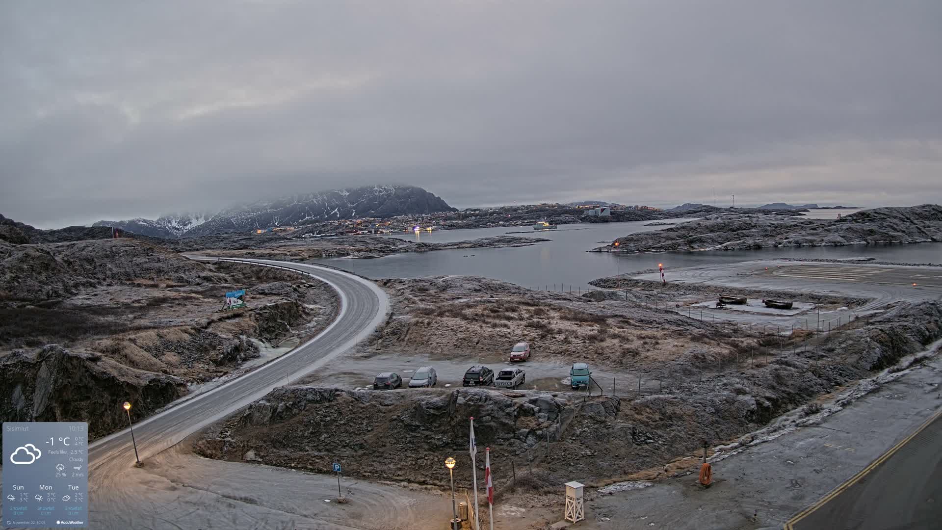 Sisimiut City & Sisimiut Airport Southeast Towards View Live Cam JHS / BGSS - Sisimiut, Qeqqata, Greenland, Denmark