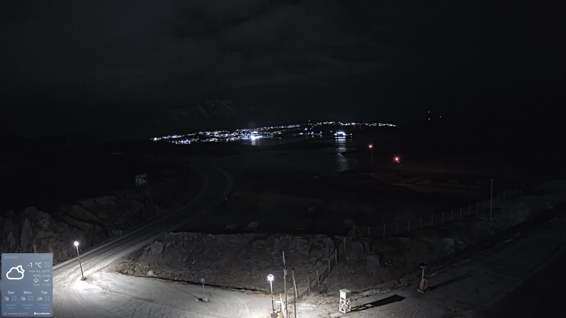 Sisimiut City & Sisimiut Airport Southeast Towards View Live Cam JHS / BGSS - Sisimiut, Qeqqata, Greenland, Denmark