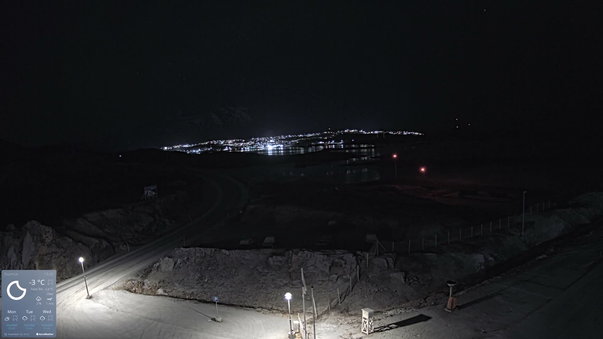 Sisimiut City & Sisimiut Airport Southeast Towards View Live Cam JHS / BGSS - Sisimiut, Qeqqata, Greenland, Denmark