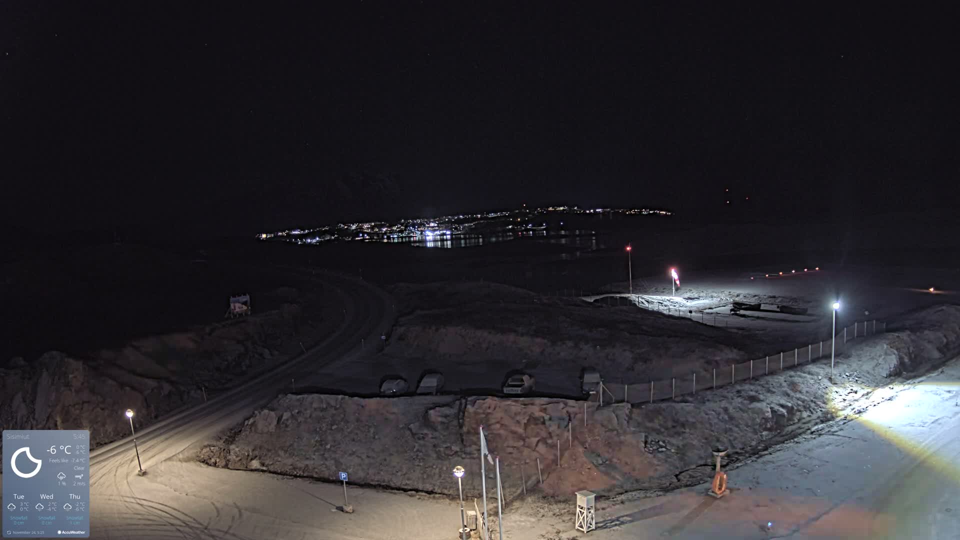 Sisimiut City & Sisimiut Airport Southeast Towards View Live Cam JHS / BGSS - Sisimiut, Qeqqata, Greenland, Denmark