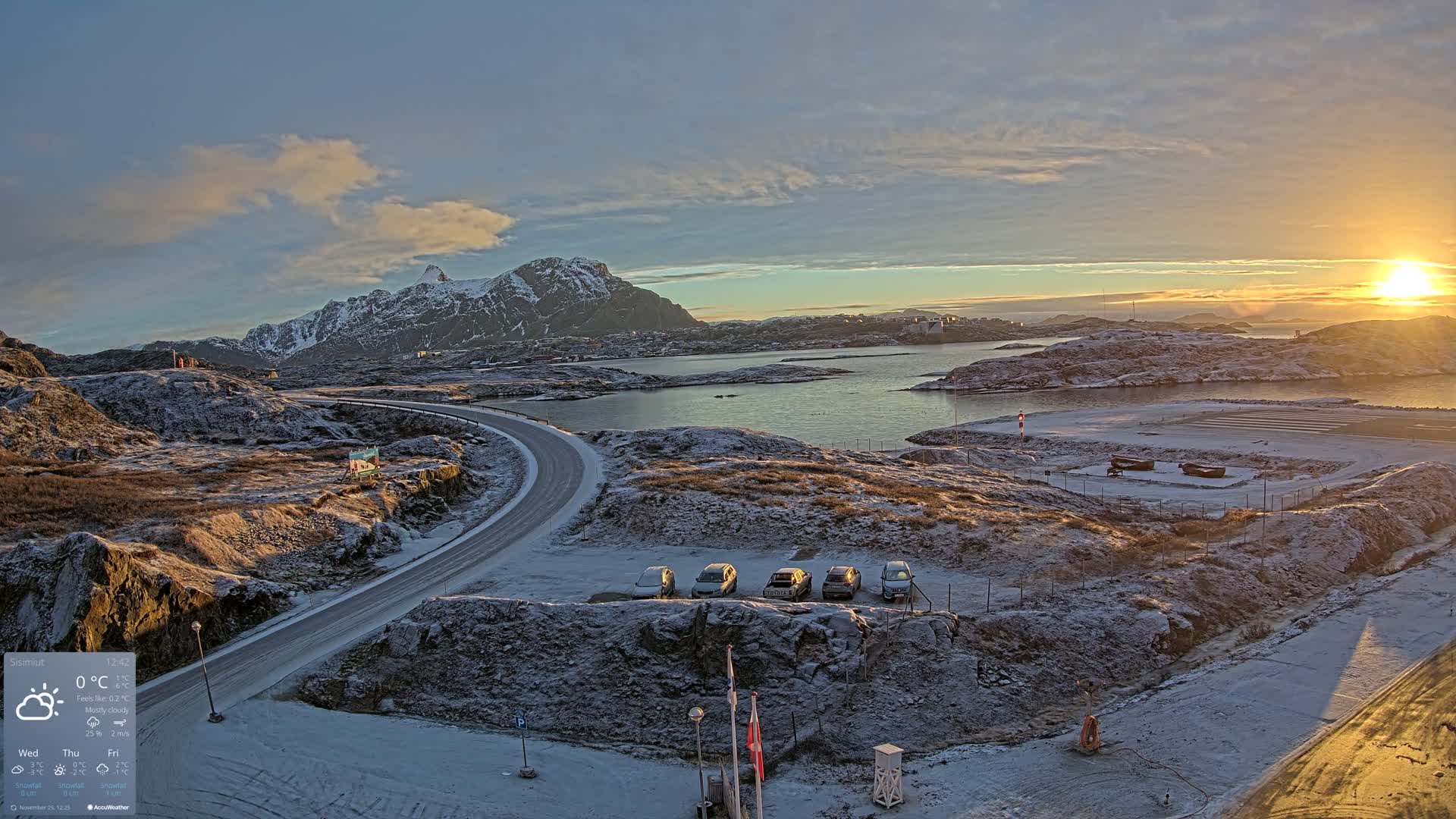 Sisimiut City & Sisimiut Airport Southeast Towards View Live Cam JHS / BGSS - Sisimiut, Qeqqata, Greenland, Denmark