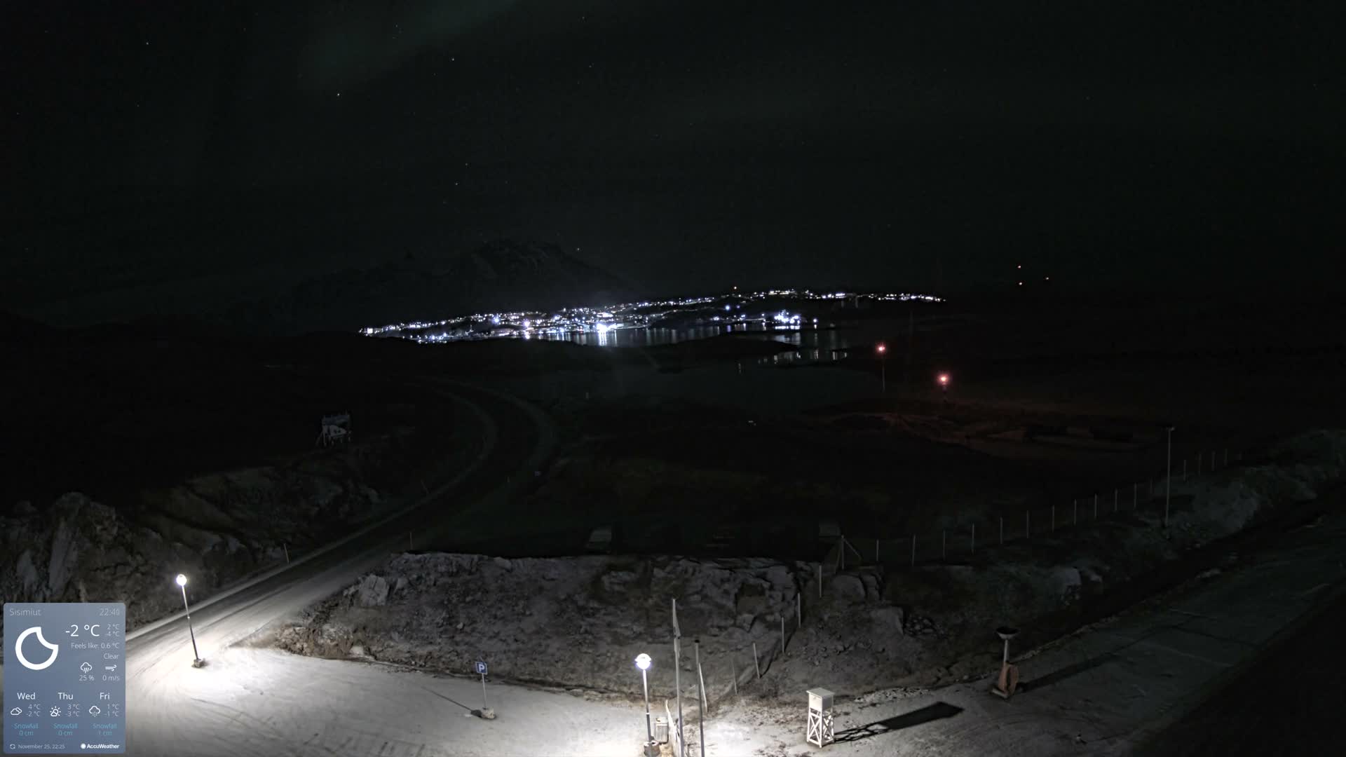 Sisimiut City & Sisimiut Airport Southeast Towards View Live Cam JHS / BGSS - Sisimiut, Qeqqata, Greenland, Denmark