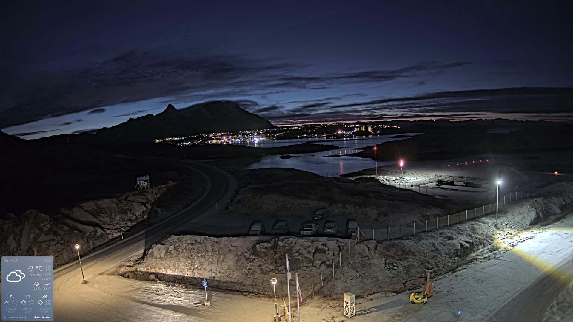 Sisimiut City & Sisimiut Airport Southeast Towards View Live Cam JHS / BGSS - Sisimiut, Qeqqata, Greenland, Denmark
